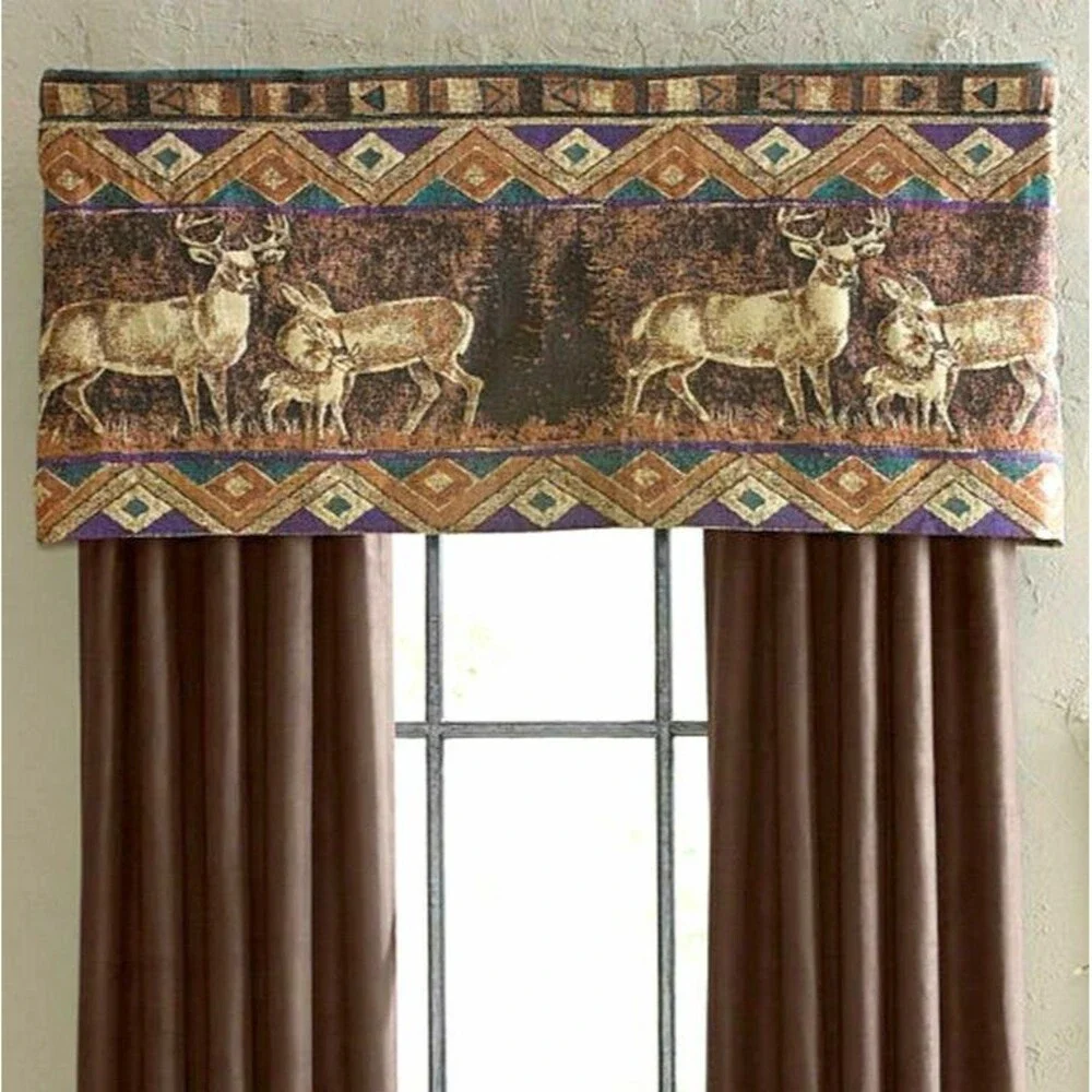 Croscill Deer Tailored Valance Chippewa Cabin Hunting Camp Lodge 54
